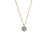 Sorrelli Haute Halo Pendant Necklace in Aqua Aurora Borealis