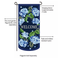 ‘Hydrangea Welcome’ Decorative Banner Flag