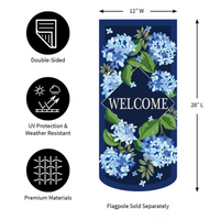 ‘Hydrangea Welcome’ Decorative Banner Flag