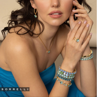 Sorrelli Octavia Single Crystal Pendant Necklace in Summer Blue Delite