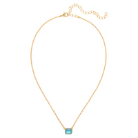Sorrelli Octavia Single Crystal Pendant Necklace in Summer Blue Delite