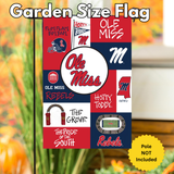 MAGNOLIA LN, OLE MISS Collage Decorative Flag