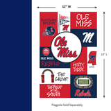 MAGNOLIA LN, OLE MISS Collage Decorative Flag