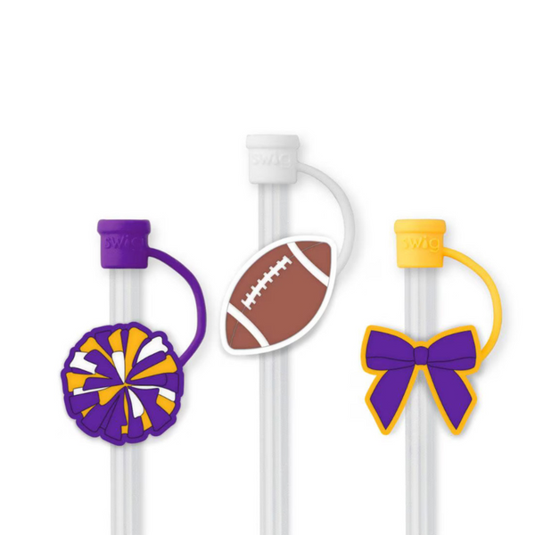 Swig “We’ve Got Spirit Purple + Yellow” Mega Mug Straw Topper Set
