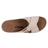 Good Choice Shoes “EANNA” Criss Cross Hardware Comfort Sandals In Nude