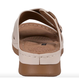 Good Choice Shoes “EANNA” Criss Cross Hardware Comfort Sandals In Nude