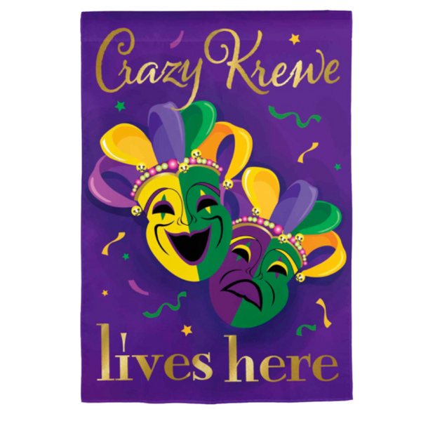 ‘Mardi Gras Crazy Krewe’ Decorative Flag