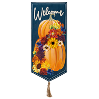 ‘Floral Wrapped Pumpkin’ Decorative Banner Flag