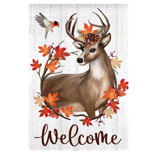 ‘Autumn Deer Wreath’ Decorative Flag