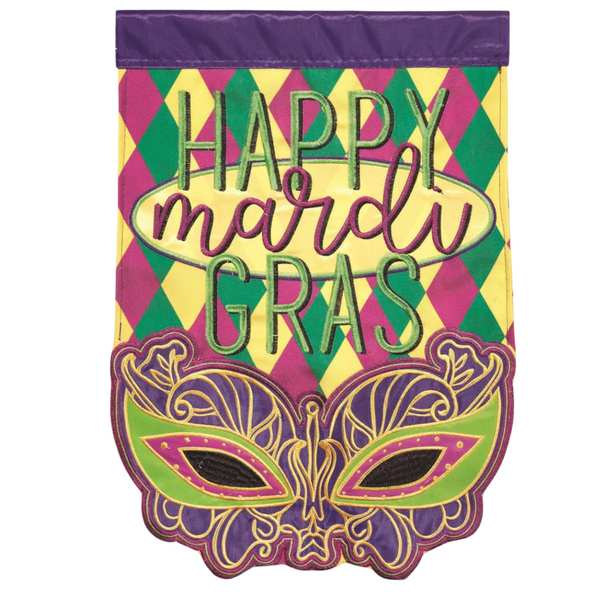 ‘Happy Mardi Gras Mask’ Decorative Flag