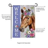 ‘Floral Horse Welcome Moire’ Decorative Flag