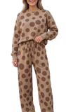 Polka Dot Drawstring Pant Set, Assorted Colors