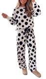 Polka Dot Drawstring Pant Set, Assorted Colors