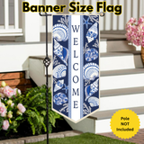 ‘Chinoiserie Seashells’ Decorative Banner Flag