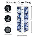 ‘Chinoiserie Seashells’ Decorative Banner Flag