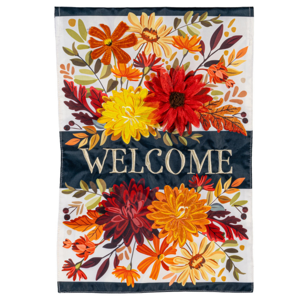 ‘Fall Floral Applique’ Decorative Flag
