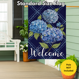 ‘Golded Meadow Hydrangea Burlap’ Decorative Flag