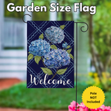‘Golded Meadow Hydrangea Burlap’ Decorative Flag