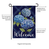 ‘Golded Meadow Hydrangea Burlap’ Decorative Flag