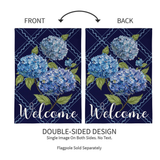 ‘Golded Meadow Hydrangea Burlap’ Decorative Flag