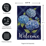 ‘Golded Meadow Hydrangea Burlap’ Decorative Flag