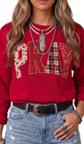 Embroidered PRAY Sweatshirt in Red