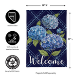 ‘Golded Meadow Hydrangea Burlap’ Decorative Flag