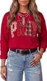 Embroidered PRAY Sweatshirt in Red