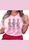Pink Nutcracker Christmas T-Shirt in Pink