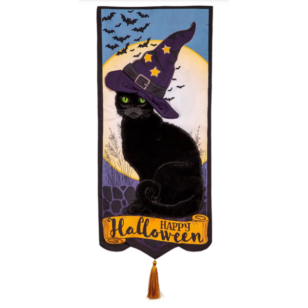 ‘Happy Halloween Black Cat’ Decorative Banner Flag