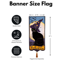 ‘Happy Halloween Black Cat’ Decorative Banner Flag