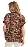 JODIFL Drop Shoulder Leopard Top