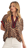 JODIFL Drop Shoulder Leopard Top