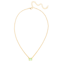 Sorrelli Octavia Single Crystal Pendant Necklace in Lime Green Delite