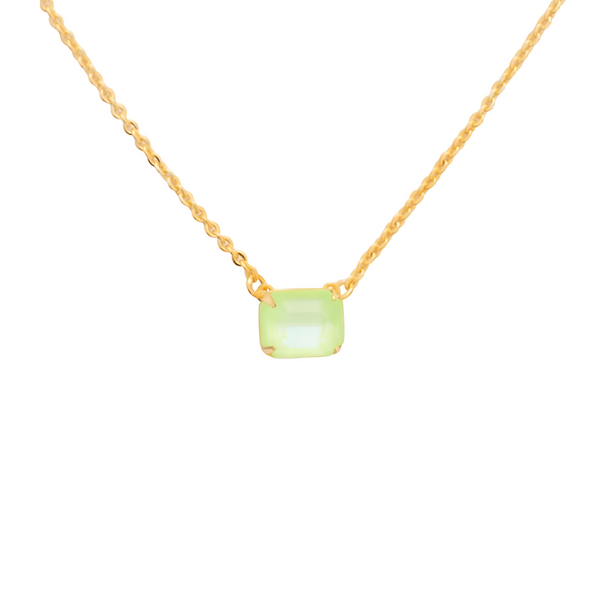 Sorrelli Octavia Single Crystal Pendant Necklace in Lime Green Delite