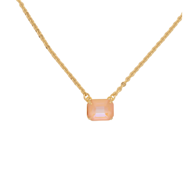 Sorrelli Octavia Single Crystal Pendant Necklace in Peach Delite