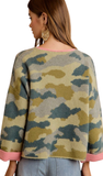 BiBi, Soft Camo Contrast Neck & Roll Up Sweater