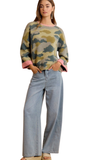 BiBi, Soft Camo Contrast Neck & Roll Up Sweater