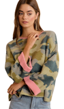 BiBi, Soft Camo Contrast Neck & Roll Up Sweater