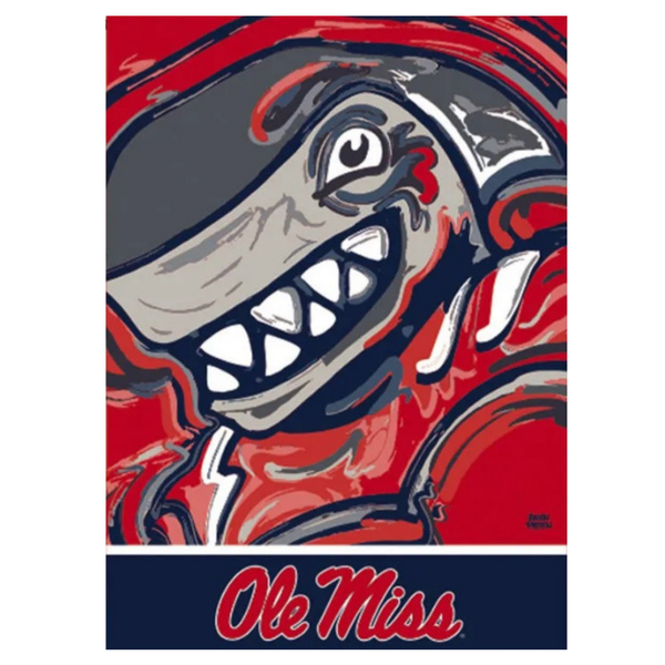‘University of Mississipi, Justin Patten Shark’ Decorative Flag