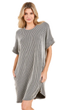 BOMBOM Effortless Comfort Dress with Pockets, Black