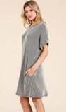 BOMBOM Effortless Comfort Dress with Pockets, Black
