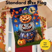 ‘Halloween Striped Pumpkin Stack’ Decorative Flag
