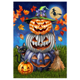‘Halloween Striped Pumpkin Stack’ Decorative Flag