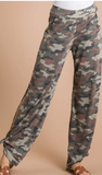 7TH RAY Camo Print Split Side Ankle Tie Pants