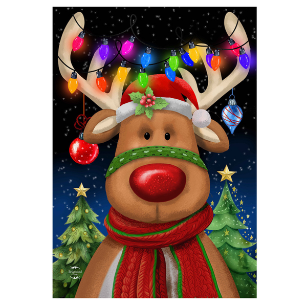 ‘Festive Reindeer’ Decorative Flag