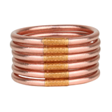 BuDha Girl, Rose Gold All Weather Bangle Set/6, Serenity Prayer