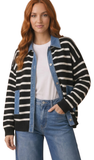 Haptics, Denim Button Down Striped Cardigan, Assorted Colors