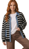 Haptics, Denim Button Down Striped Cardigan, Assorted Colors