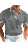 Men’s Collared Striped Polo Shirt, Assorted Colors